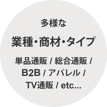 多様な業種・商材・タイプ