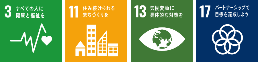 SDGs 3,11,13,17